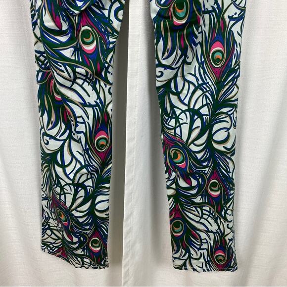 Lilly Pulitzer Tickle Me Fancy Peacock Feather Palm Beach Fit Pants Sz.6 - Picture 10 of 13